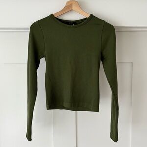 Forever 21 Women’s Small Olive Ribbed Long Sleeve Top